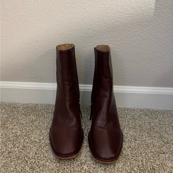 Reformation Gillian Ankle Boot from size 9.5 in color Ruby. - Picture 4 of 7